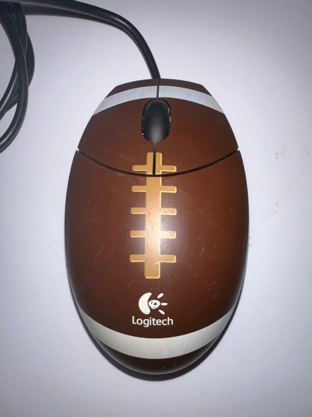 Logitech Brown Football-Style Wired USB Mouse